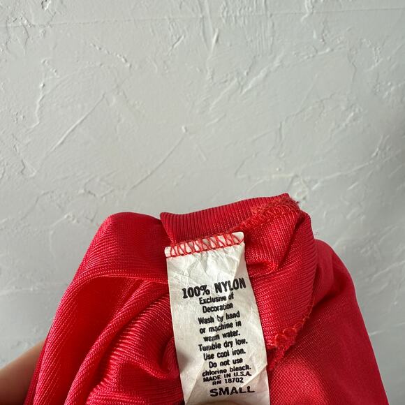 Vintage Stroke of Midnight Lingerie Women’s Nightgown Nylon S Lace Hi Low I3-15 - Picture 9 of 9